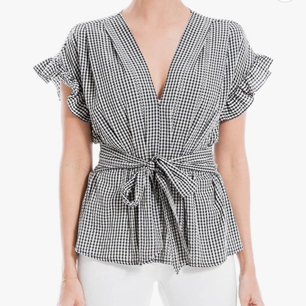 New with TAGS- Checkered Top